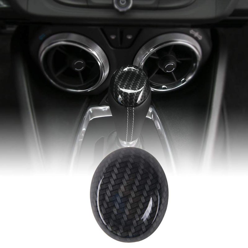 CheroCar for Camaro Gear Shift Shifter Knobs Cover Trim Carbon Fiber Decoration for Chevrolet Camaro 20162025Interior Accessories