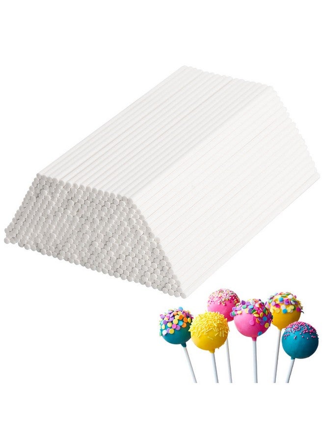تيك بيوتي 500 قطعة من أعواد المصاصات الورقية البيضاء مقاس 6 بوصات، أعواد مصاصة ورقية، أعواد كيك بوب لتزيين الكيك، الشوكولاتة، البسكويت، حلوى قوس قزح - Image 1