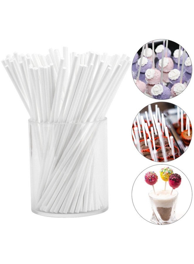 تيك بيوتي 500 قطعة من أعواد المصاصات الورقية البيضاء مقاس 6 بوصات، أعواد مصاصة ورقية، أعواد كيك بوب لتزيين الكيك، الشوكولاتة، البسكويت، حلوى قوس قزح - Image 4