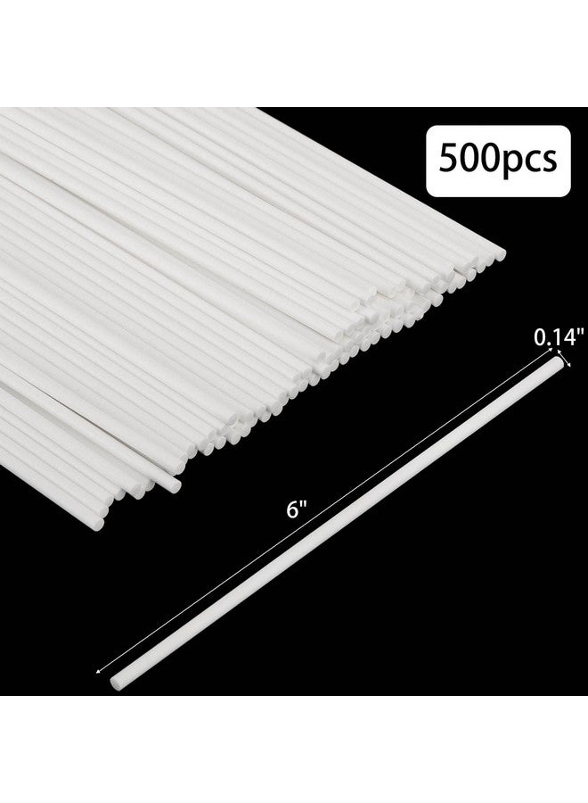 تيك بيوتي 500 قطعة من أعواد المصاصات الورقية البيضاء مقاس 6 بوصات، أعواد مصاصة ورقية، أعواد كيك بوب لتزيين الكيك، الشوكولاتة، البسكويت، حلوى قوس قزح - Image 2