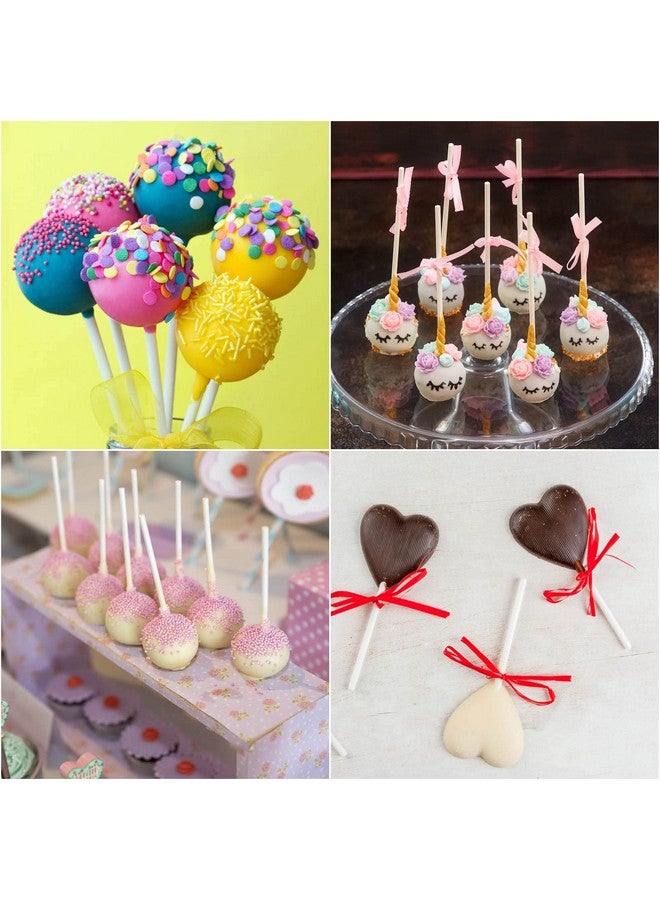 تيك بيوتي 500 قطعة من أعواد المصاصات الورقية البيضاء مقاس 6 بوصات، أعواد مصاصة ورقية، أعواد كيك بوب لتزيين الكيك، الشوكولاتة، البسكويت، حلوى قوس قزح - Image 5