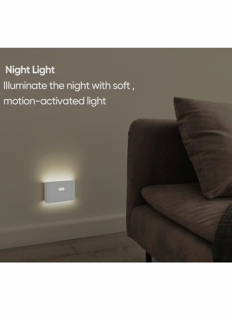 Captaintech Night Lights, Rechargeable with Motion Sensors, Warm and Soft White Step Lights for Bathroom Hallway Bedroom Kids Room Kitchen Stairway (2 Pack)  - Image 4