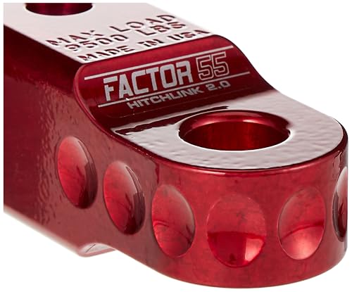 Factor 55 فاكتور 55 00020-01 هيتشلينك 2.0 مصنّف عند 9500 رطل الفشل النهائي عند 51,000 رطل تحويل موصل السحب في مركباتك إلى نقطة استرداد. مثالي لمغامرات الطرق الوعرة 4x4 - أحمر - Image 2