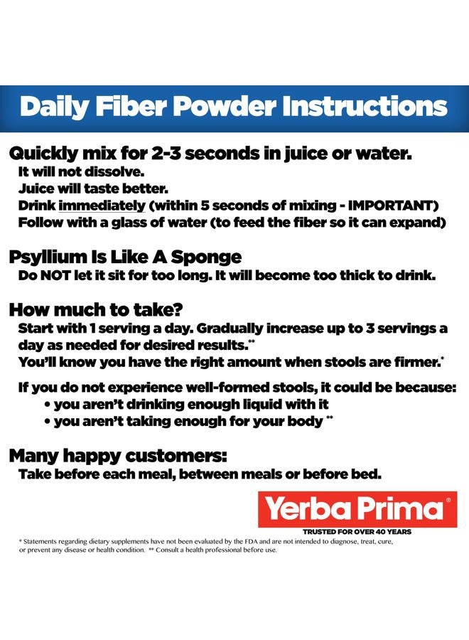 Yerba Prima Daily Fiber Formula Powder - 12 oz (Pack of 2) - Soluble & Insoluble Dietary Fiber Supplement - Colon Cleanse - Gut Health - Vegan, Non-GMO, Gluten-Free - Image 4