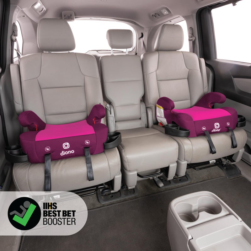 Diono Solana 2 XL 2022, Dual Latch Connectors, Lightweight Backless Belt-Positioning Booster Car Seat, 8 Years 1 Booster Seat, Pink - Image 4