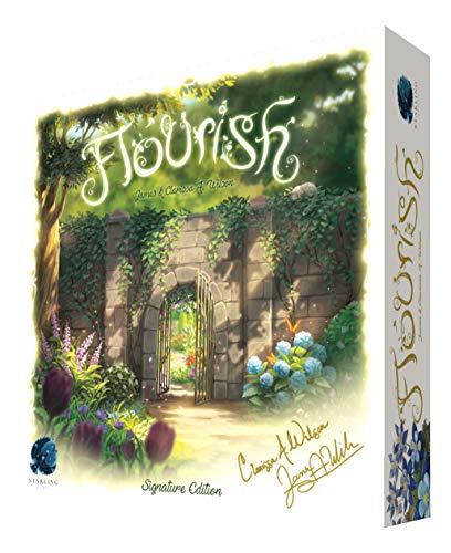 STARLING GAMES Flourish Signature Edition Board Game Beautiful Card Drafting Garden Building Board Game 17 Players Solo Cooperative Competitive Models Includes Friends Follies 3D Expansions - Image 1