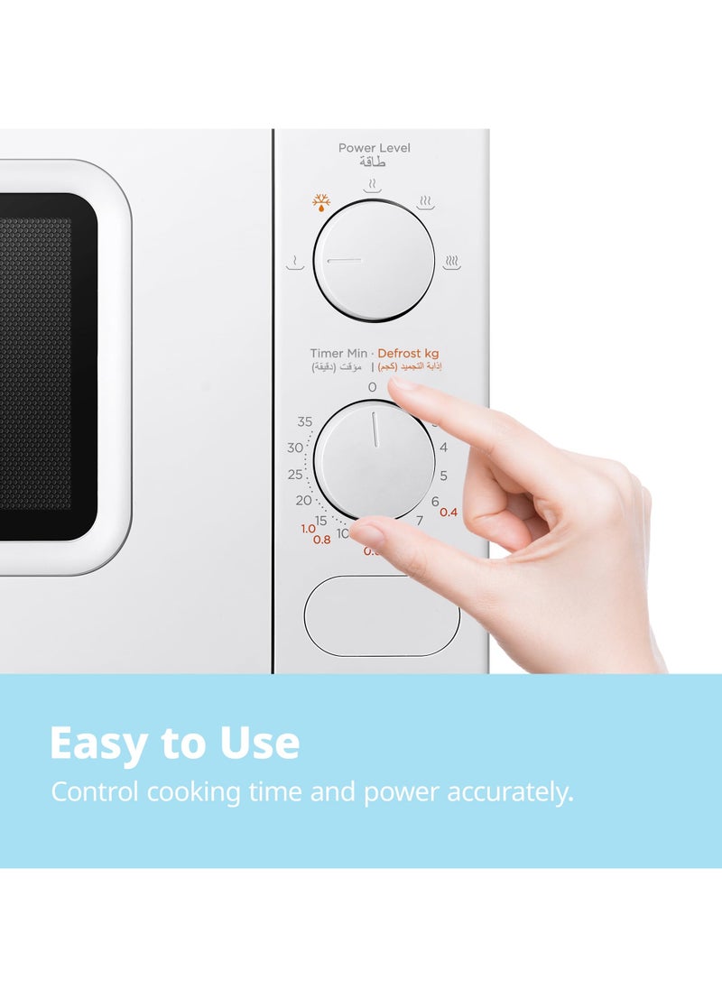Comfee' - Microwave Oven 20L 700W Manual Control with 5 Power Levels, Pull Open Door, 35 min Timer, Easy to Use, Quick Defrost - CMWO720SBK - White - Image 1