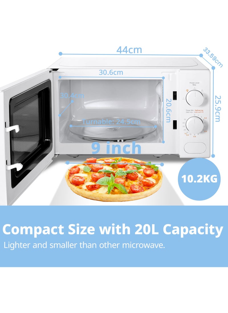 Comfee' - Microwave Oven 20L 700W Manual Control with 5 Power Levels, Pull Open Door, 35 min Timer, Easy to Use, Quick Defrost - CMWO720SBK - White - Image 1
