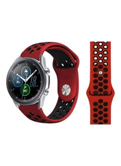Perfii Compatible with Samsung Galaxy Watch 3 Bands 45mm Adjustable Soft Silicone Sport Strap Replacement Band for Women Men Red/Black  - Image 3