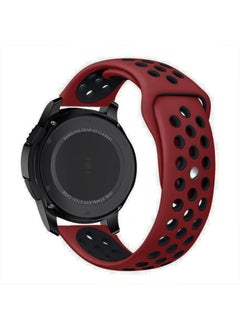 Perfii Compatible with Samsung Galaxy Watch 3 Bands 45mm Adjustable Soft Silicone Sport Strap Replacement Band for Women Men Red/Black  - Image 2