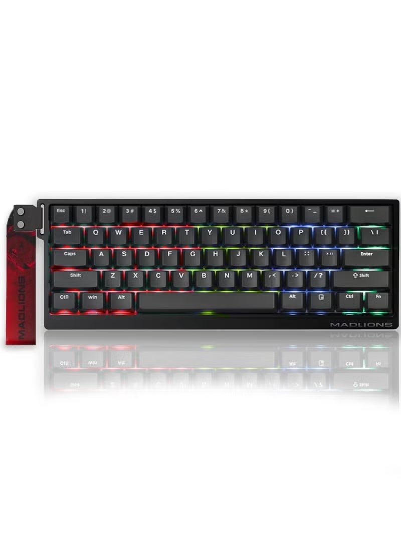 MADLIONS Mad60HE RGB Mechanical Keyboard Magnetic Switches Hot Swap Customized 8KHZ FPS Gaming Keyboard with Adjustable Actuation, 8000 Hz Polling Rate, Rapid Trigger Mode, Hall Effect Switches, for PC/Mac, Black ﻿ - Image 1