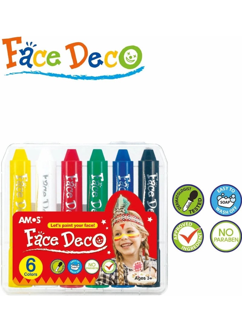 Amos - Face Paint Pen 6 Colors - Image 1