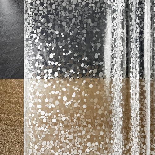 TRIMENGO Clear Plastic Shower Curtain Liner  PEVA Waterproof Lightweight Bathroom Shower Liner with 3D Pebble Design Standard Size 70x72 Inches Pack of 1