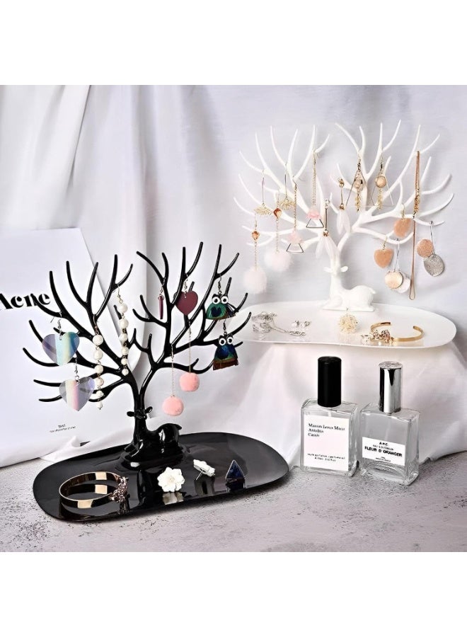 Jewelry Holder - Deer Tree Shaped Jewelry Display Rack, Deer Tree Shaped Jewelry Organizer for Earrings, Necklaces, Bracelets, Lipsticks, Watches and Keys (2Pcs) - Image 1
