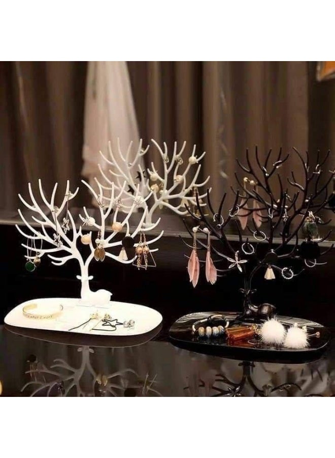 Jewelry Holder - Deer Tree Shaped Jewelry Display Rack, Deer Tree Shaped Jewelry Organizer for Earrings, Necklaces, Bracelets, Lipsticks, Watches and Keys (2Pcs) - Image 2