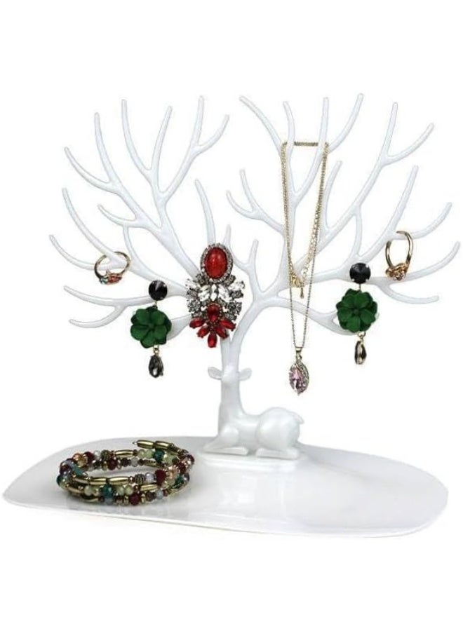 Jewelry Holder - Deer Tree Shaped Jewelry Display Rack, Deer Tree Shaped Jewelry Organizer for Earrings, Necklaces, Bracelets, Lipsticks, Watches and Keys (2Pcs) - Image 4