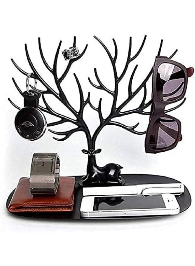 Jewelry Holder - Deer Tree Shaped Jewelry Display Rack, Deer Tree Shaped Jewelry Organizer for Earrings, Necklaces, Bracelets, Lipsticks, Watches and Keys (2Pcs) - Image 5