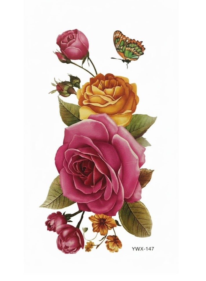 تاتو مؤقت شكل ورد ملونة وجذابة للانتباة - Image 1