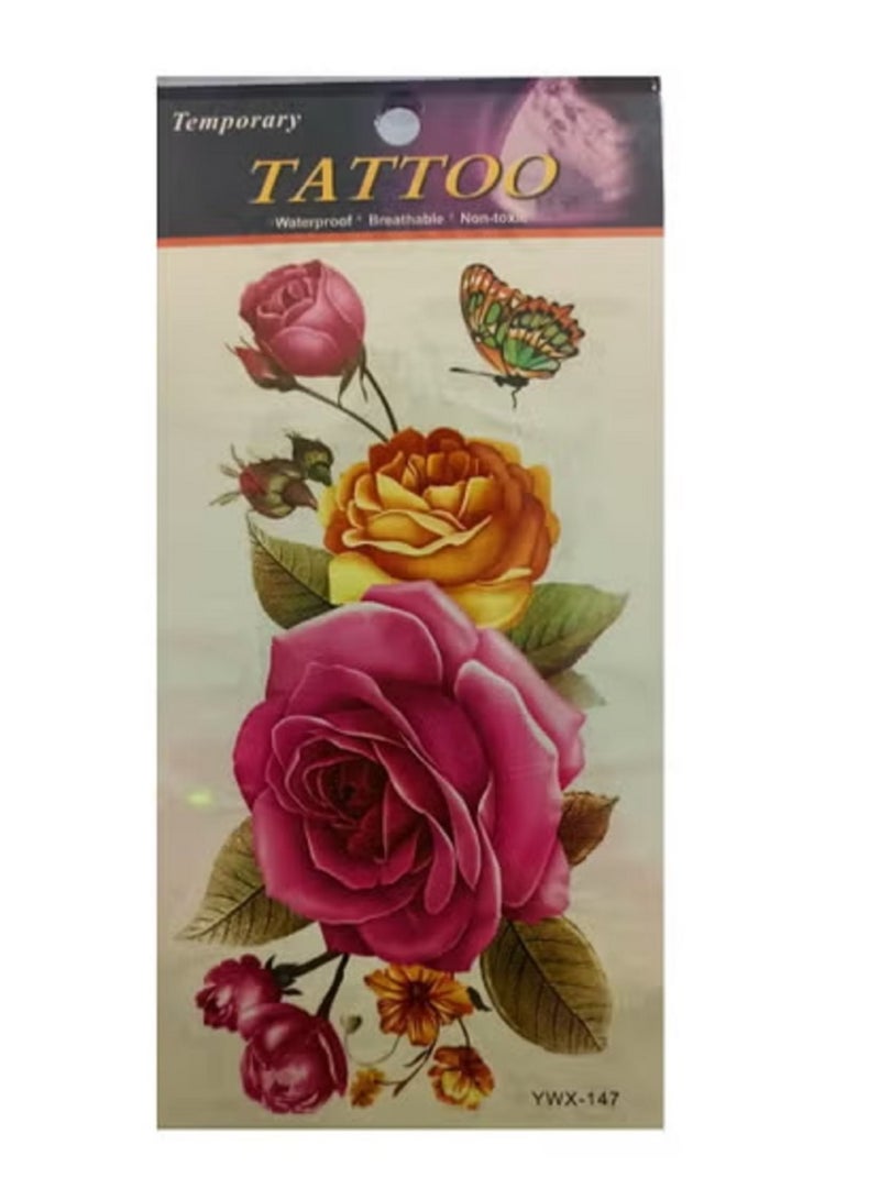 تاتو مؤقت شكل ورد ملونة وجذابة للانتباة - Image 2