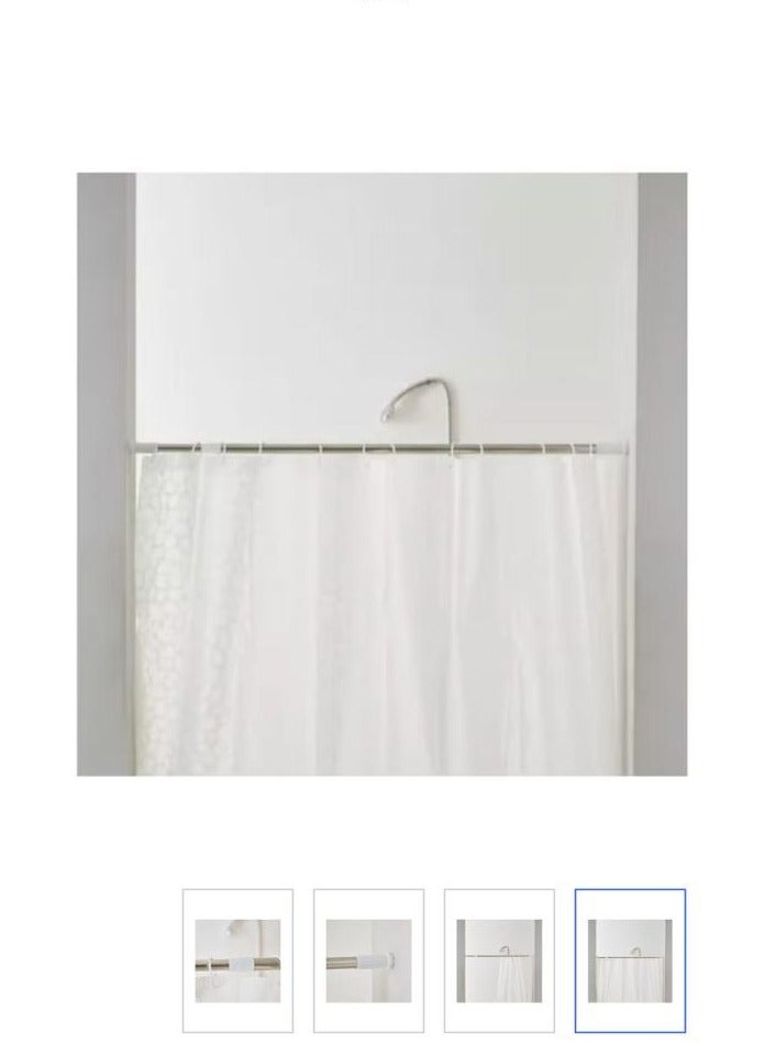 Stainless steel extendable shower and bathroom curtain rod, size 104-190 cm - Image 1