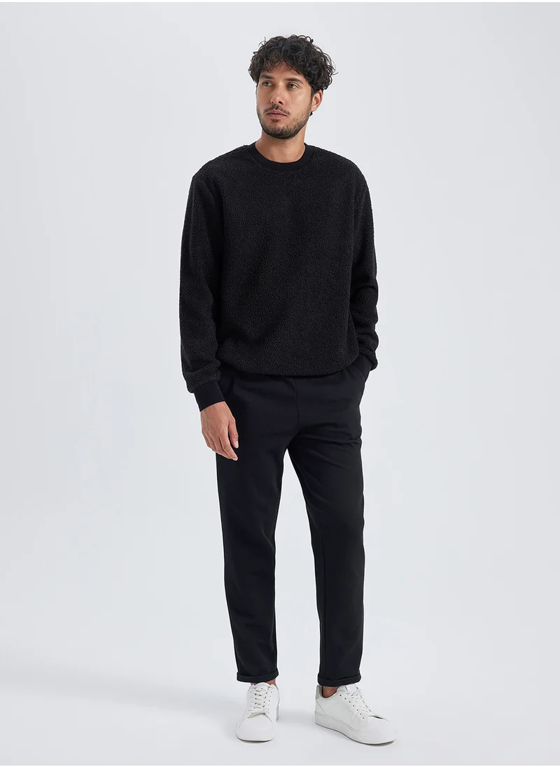 DeFacto Regular Fit Crew Neck Plush Sweatshirt