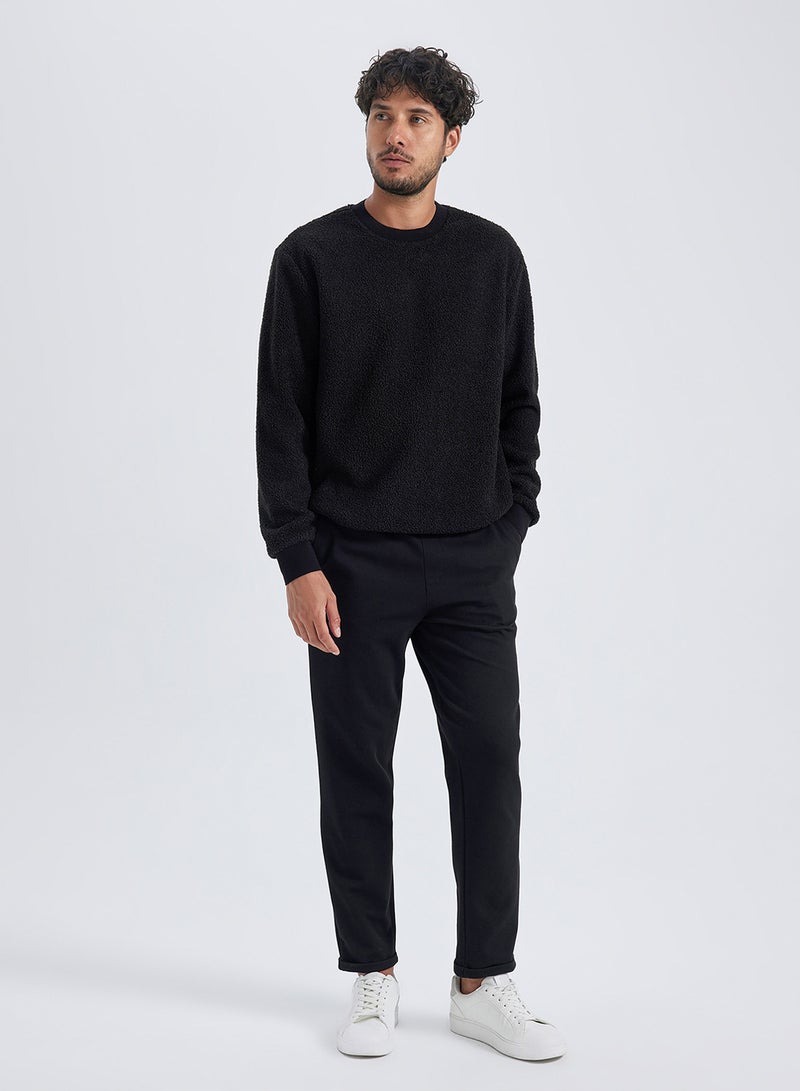 DeFacto Regular Fit Crew Neck Plush Sweatshirt  - Image 3