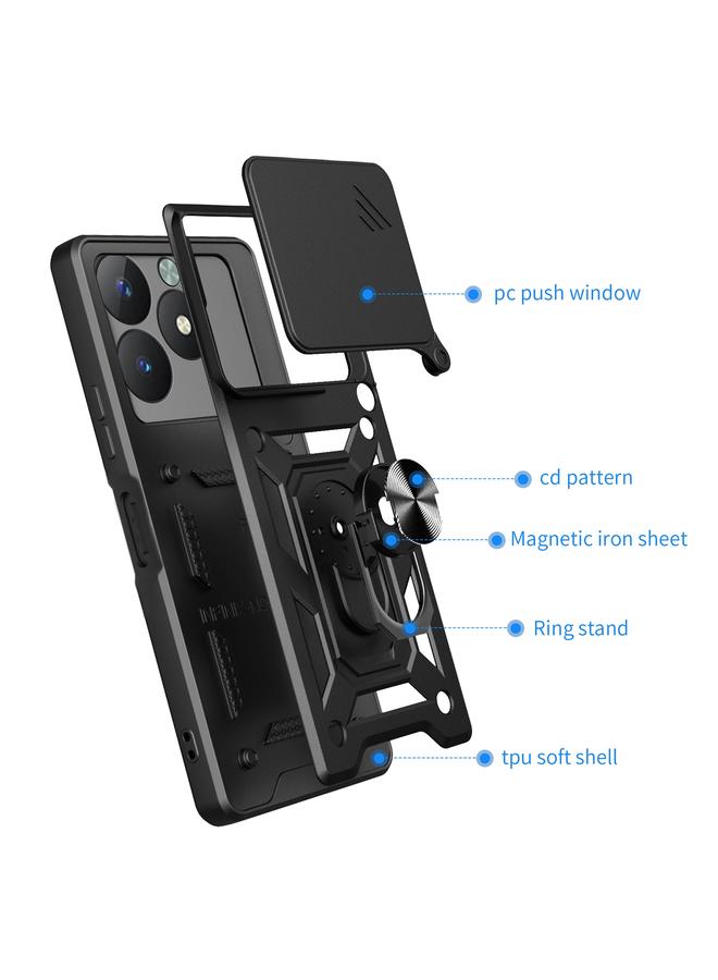 اس-توب جراب لهاتف Realme C61 / C63 بتصميم غطاء كاميرا منزلق من مادة TPU الهجينة لهاتف الكمبيوتر الشخصي - Image 3