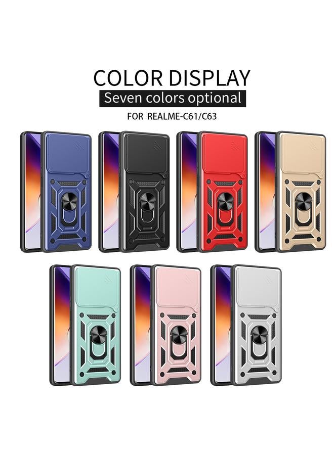 اس-توب جراب لهاتف Realme C61 / C63 بتصميم غطاء كاميرا منزلق من مادة TPU الهجينة لهاتف الكمبيوتر الشخصي - Image 2