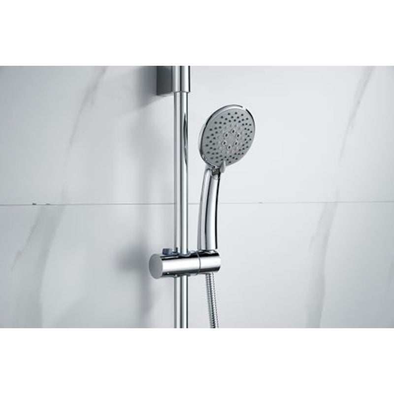 Shower Kit, Wall Mounted Sliding Bar, Adjustable Holder with Shower Head, Hose and Soap Dish - Image 2