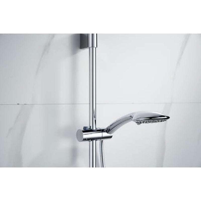 Shower Kit, Wall Mounted Sliding Bar, Adjustable Holder with Shower Head, Hose and Soap Dish - Image 4