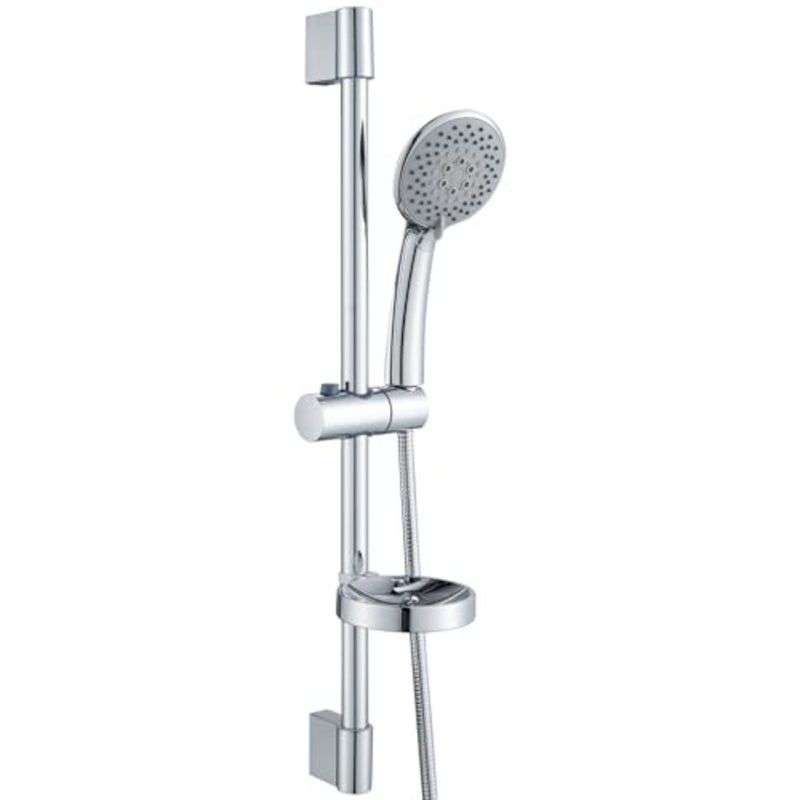 Shower Kit, Wall Mounted Sliding Bar, Adjustable Holder with Shower Head, Hose and Soap Dish - Image 1