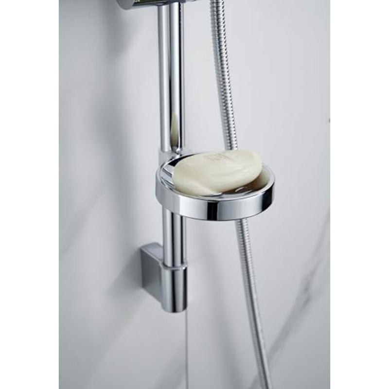 Shower Kit, Wall Mounted Sliding Bar, Adjustable Holder with Shower Head, Hose and Soap Dish - Image 5