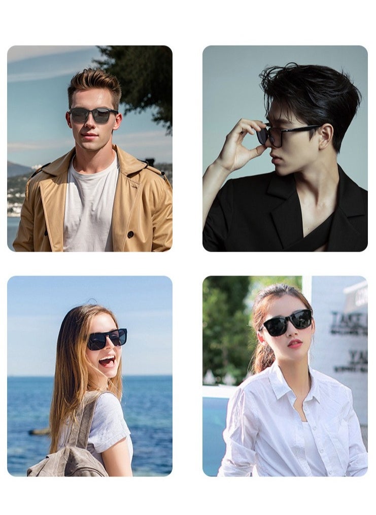 HYUNDAI Smart Glasses with AI, Polarized Sunglasses with Bluetooth Speaker, Athletic, Outdoor, Sports UV Protection and Voice Control, Smart AI translation Glasses and Headphones, Translation in 144 languages, AI Chat, Music, Assistant via Bluetooth 5.4 - Black  - Image 3