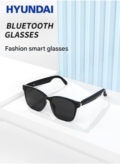 HYUNDAI Smart Glasses with AI, Polarized Sunglasses with Bluetooth Speaker, Athletic, Outdoor, Sports UV Protection and Voice Control, Smart AI translation Glasses and Headphones, Translation in 144 languages, AI Chat, Music, Assistant via Bluetooth 5.4 - Black  - Image 1