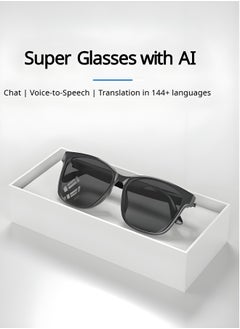 HYUNDAI Smart Glasses with AI, Polarized Sunglasses with Bluetooth Speaker, Athletic, Outdoor, Sports UV Protection and Voice Control, Smart AI translation Glasses and Headphones, Translation in 144 languages, AI Chat, Music, Assistant via Bluetooth 5.4 - Black  - Image 2