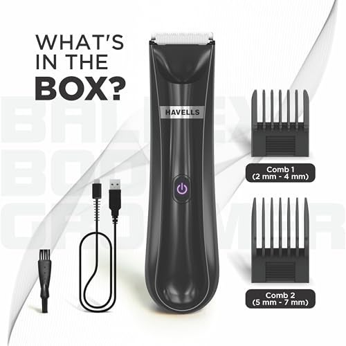 Havells Ballex Body Groomer| Full Body Trimmer For Men|Beard, Body, Balls, Pubic Hair, Private Parts|IPX7 Waterproof|No Nicks & Cuts|1 Hour Non Stop Runtime|USB Type C Fast Charge| Travel Lock| BG3300 - Image 2