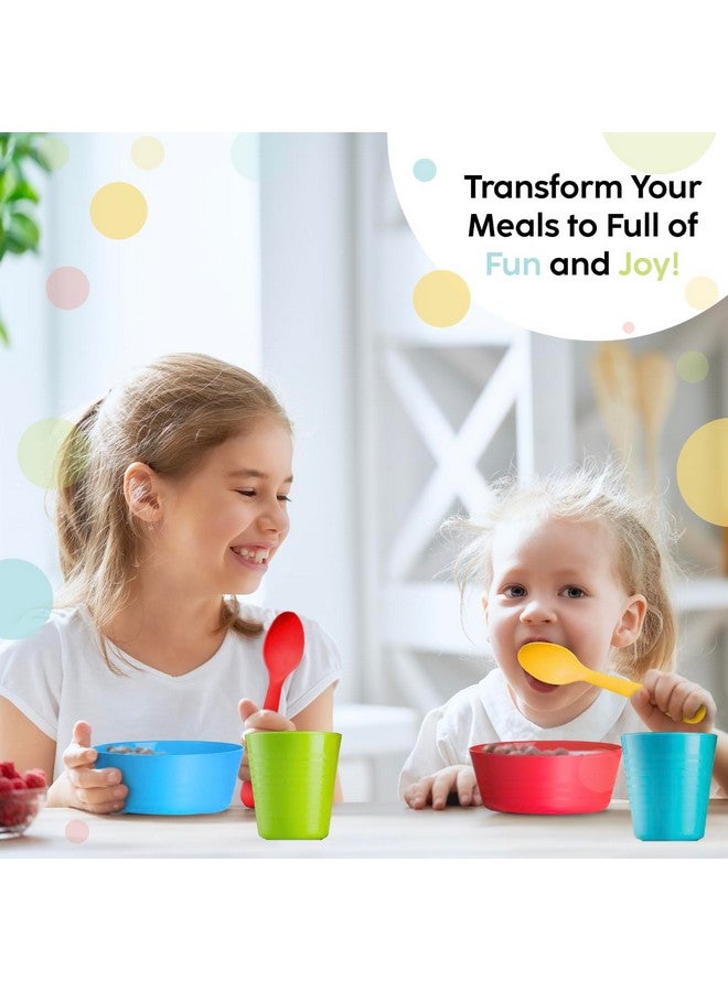 PLASKIDY أكواب بلاستيكية للأطفال من PLASKIDY، مجموعة من 12، سعة 8 أونصات، غير قابلة للكسر، قابلة لإعادة الاستخدام، آمنة في غسالة الصحون، خالية من BPA، أكواب ملونة زاهية للأطفال - Image 5