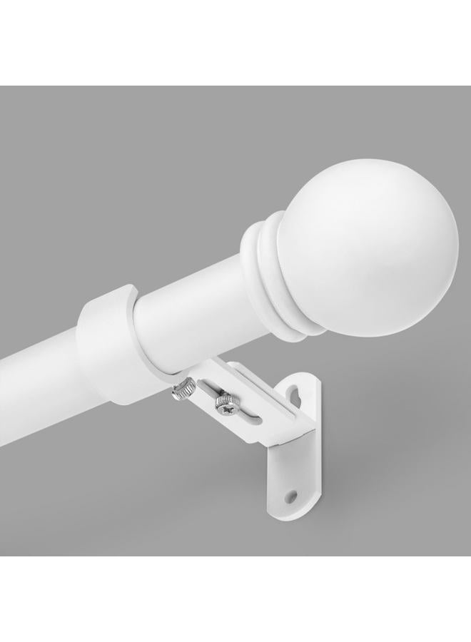 AMZSEVEN Curtain Rods for Windows 16 to 76 Inches, Curtain Rod Max Adjustable Length of 88 IN, 1" Diameter Drapery Rods Round Finials, White 1 Pack - Image 1