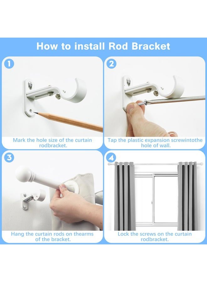 AMZSEVEN Curtain Rods for Windows 16 to 76 Inches, Curtain Rod Max Adjustable Length of 88 IN, 1" Diameter Drapery Rods Round Finials, White 1 Pack - Image 5