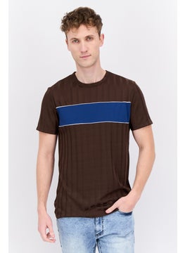 Asos Design Men Crew Neck Short Sleeve Two-Tone T-Shirt, Brown  - Image 1