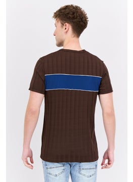 Asos Design Men Crew Neck Short Sleeve Two-Tone T-Shirt, Brown  - Image 2