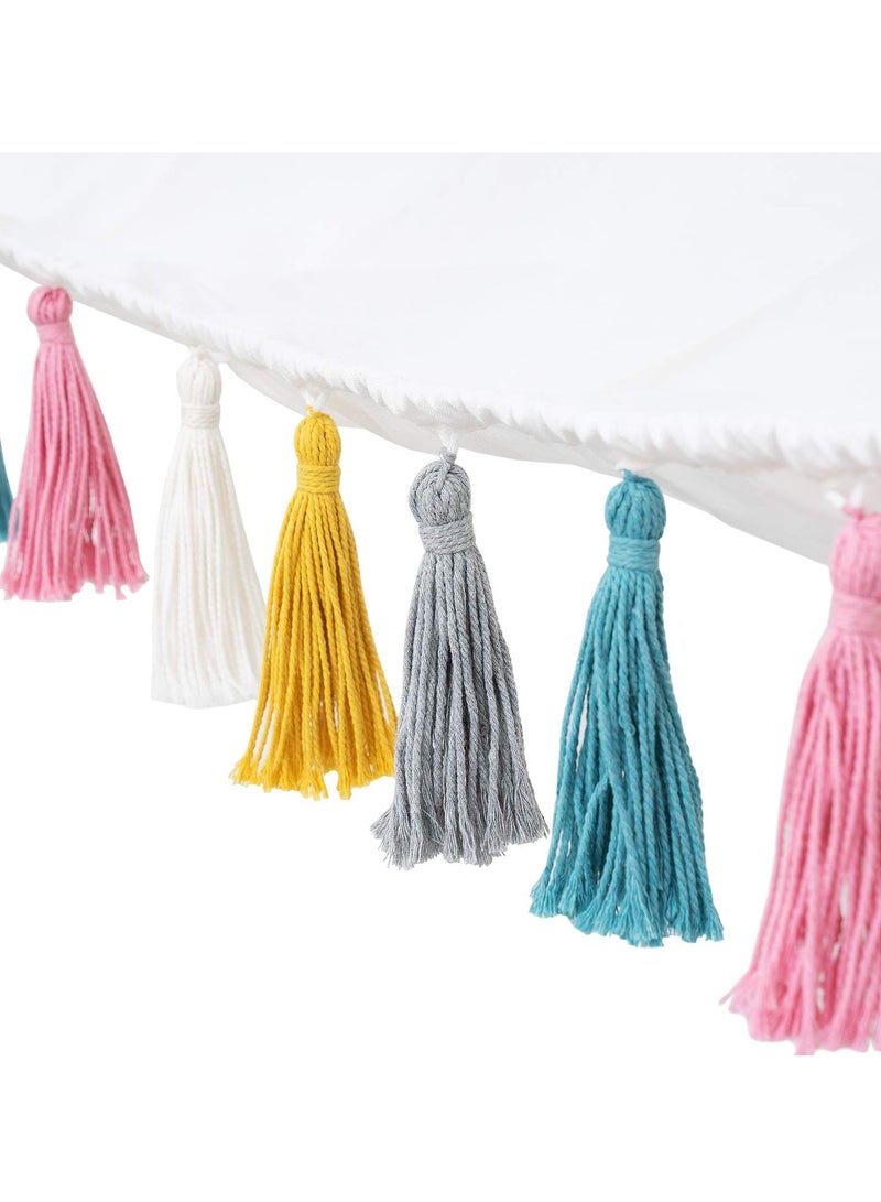 KASTWAVE Stuffed Animal Toy Hammock Hanging Macrame with Colorful Tassels Boho Large Corner Plush Toys Net Holder for Nursery Play Room Bedroom Kid Room(57*41 In) - Image 4