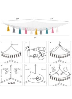 KASTWAVE Stuffed Animal Toy Hammock Hanging Macrame with Colorful Tassels Boho Large Corner Plush Toys Net Holder for Nursery Play Room Bedroom Kid Room(57*41 In)  - Image 5