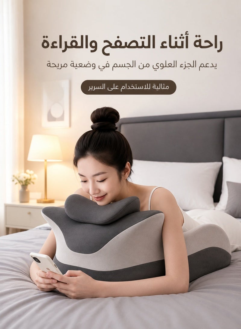 سكت شيكترو وسادة سرير متعددة الوظائف لدعم وضعية الاستلقاء على البطن والظهر، وسادة استراحة سرير من إسفنج الذاكرة مع مسند رأس قابل للإزالة، وسادة دعم مريحة للاستخدام المنزلي - Image 4