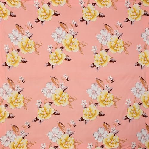 CB HOME Glace Cotton Fitted King Size Bedsheet for Double Bed with 2 Pillow Covers 72x78x8'' All Round Elastic (Print 7, Floral & Traditional King) - Image 2
