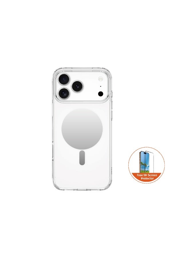 FIFTH ELEMENT LUXE  Anti-Yellowing Mirror MagSafe Case for iPhone 17 Pro, Shockproof Bumper & Reflective Back – Silver - Image 1