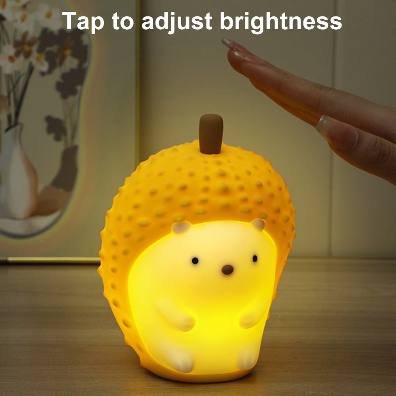 Green Durian Touch Sensor Night Light - Soft Silicone Tap Control - Cute LED Kids Bedside Lamp for Children Bedrooms - Image 4