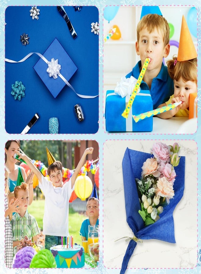 PLULON 90 Sheets Blue Tissue Paper Bulk, Tissue Paper for Gift Bags Packaging Gift Wrapping Baby Shower Bachelorette Bridal Frozen Mermaid Father's Day Birthday Party Decorations - Image 3