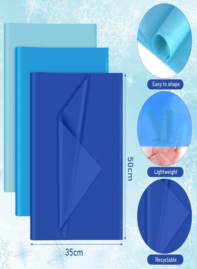 PLULON 90 Sheets Blue Tissue Paper Bulk, Tissue Paper for Gift Bags Packaging Gift Wrapping Baby Shower Bachelorette Bridal Frozen Mermaid Father's Day Birthday Party Decorations - Image 2
