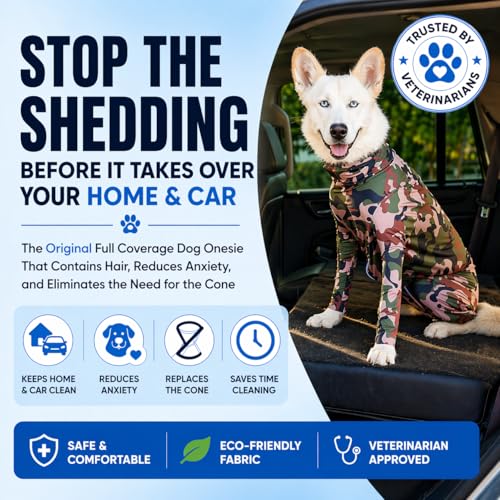 Shed Defender Original Dog Onesie for Shedding Control – Seen on Shark Tank, Lightweight Breathable Dog Suit, Bodysuit for Dogs, Recovery Suit, Anxiety Relief, Full Coverage, Easy On/Off, Dog Jumpsuit - Image 4